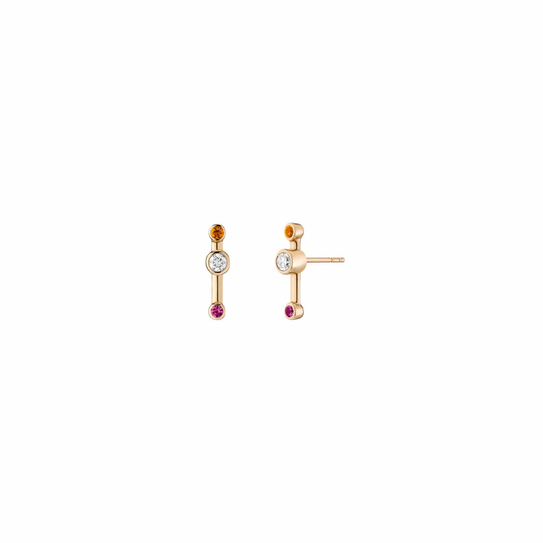 Mined + Found Earrings crossroad studs, sapphire