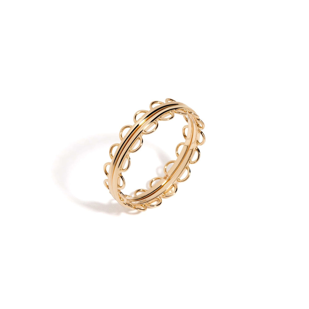 Mined + Found Rings frilly jacket ring