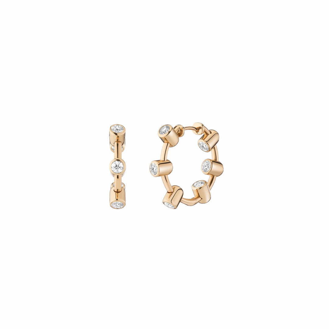 Mined + Found Earrings orbit hoop earrings, diamond