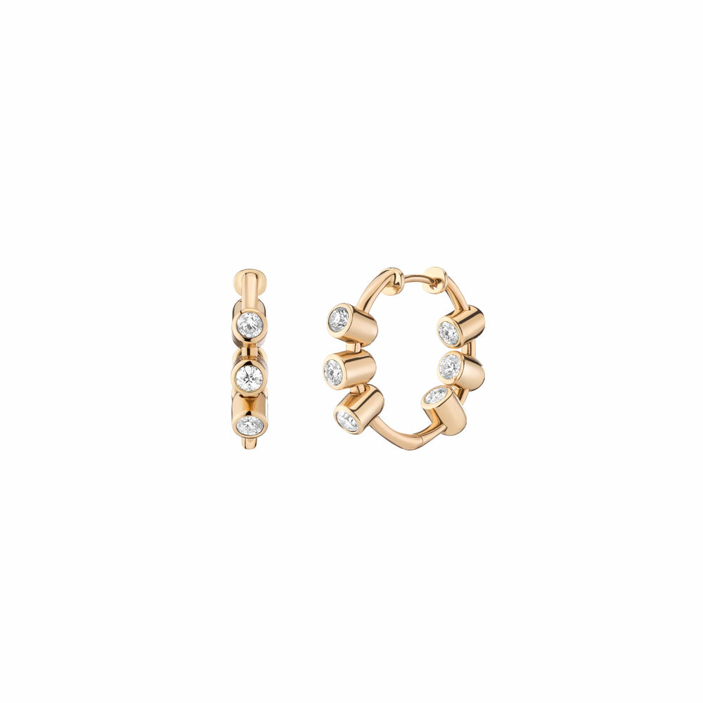 Mined + Found Earrings orbit hoop earrings, diamond