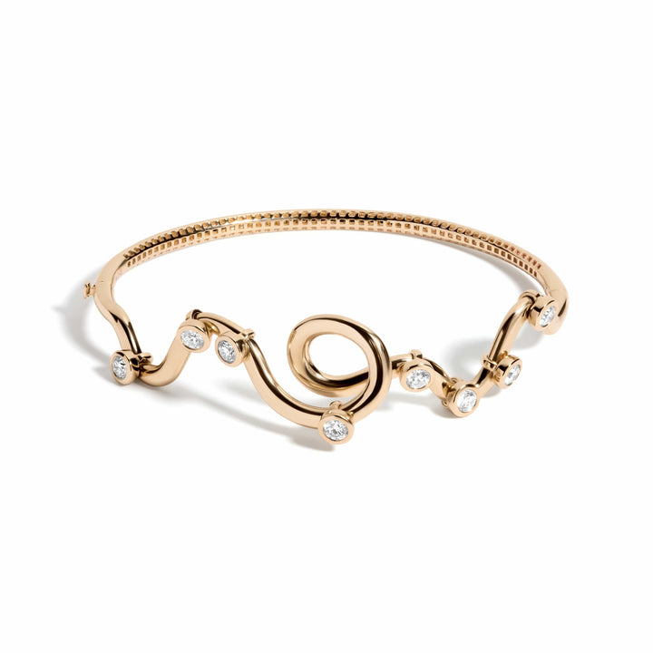 Mined + Found Bracelets rollercoaster bangle bracelet, diamond