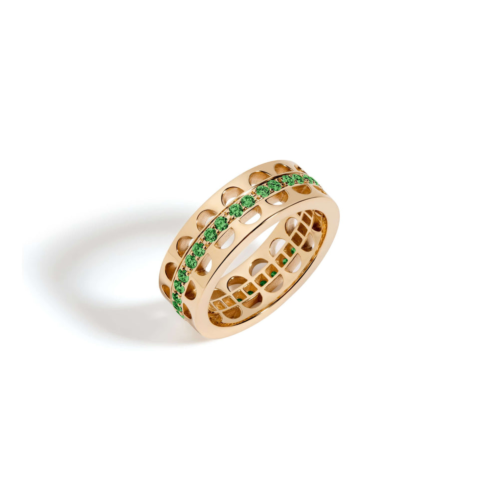 Mined + Found Rings smiley lace ring, tsavorite